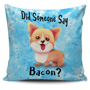Did Someone Say Bacon Corgi Dog Pillow Set Grey, Purple, Lilac and Blue - Value Basin