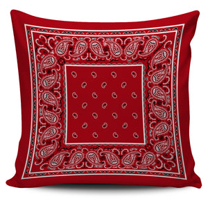 Red Bandana Pillow Cover