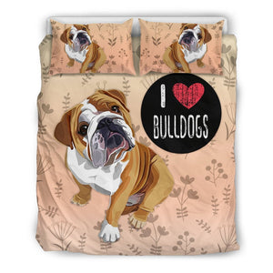 I Love Bulldogs Bedding Set for Bulldog Lovers - Value Basin
