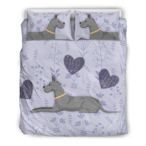 I Love Great Danes Bedding Set for Lovers of Great Dane Dogs - Value Basin