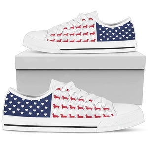 Dachshund US Flag Women's Low Top Shoe - Value Basin