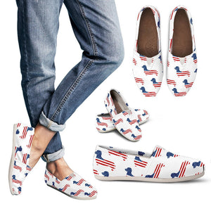 July 4th Dachshund Women`s Casual Shoes - Value Basin