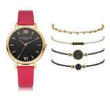 Women's 5PCS Set Top Style Fashion Luxury Wristwatch