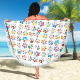 Paw prints beach blanket