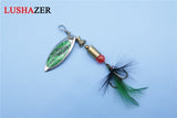 Metal Spoon Spinner Bait 2.5-4.4g  Feather Hooks Sequin Sea Fishing Lure Wobbler Jig Metal Buzz Bait