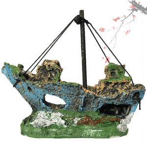 Aquarium Pirate Ship Wreck Decor
