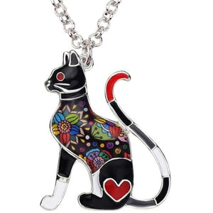 Enamel Cat Necklace - Value Basin