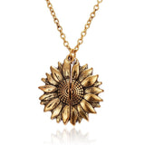 2020 Sunflower Pendant You are my sunshine Necklace - Value Basin